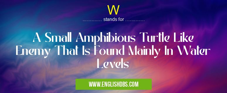 W means A Small Amphibious Turtle Like Enemy That Is Found Mainly In Water Levels W