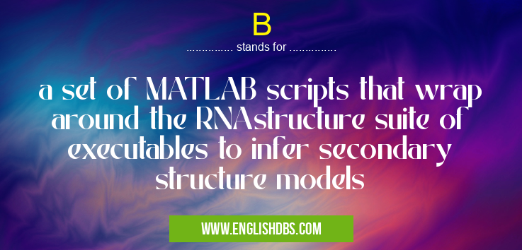 B means a set of MATLAB scripts that wrap around the RNAstructure suite of executables to infer secondary structure models B