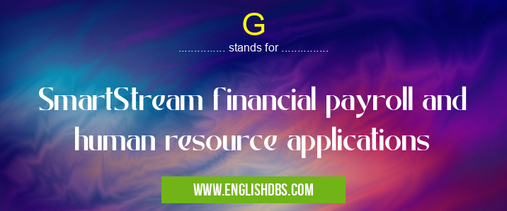 G means SmartStream financial payroll and human resource applications G
