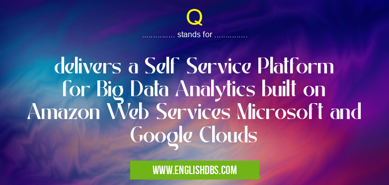 Q means delivers a Self Service Platform for Big Data Analytics built on Amazon Web Services Microsoft and Google Clouds Q