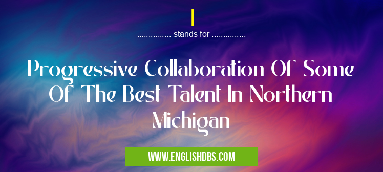 I means Progressive Collaboration Of Some Of The Best Talent In Northern Michigan I