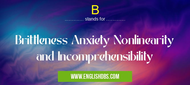 B means Brittleness Anxiety Nonlinearity and Incomprehensibility B