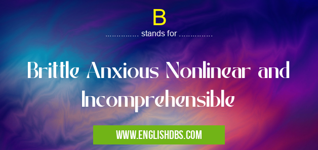B means Brittle Anxious Nonlinear and Incomprehensible B