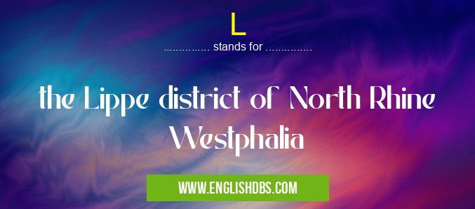 L means the Lippe district of North Rhine Westphalia L
