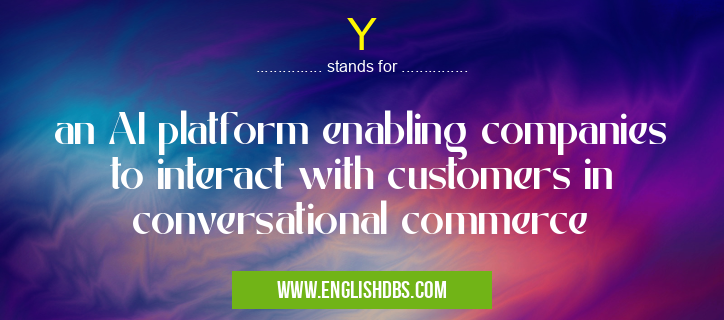 Y means an AI platform enabling companies to interact with customers in conversational commerce Y