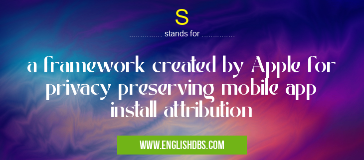 S means a framework created by Apple for privacy preserving mobile app install attribution S