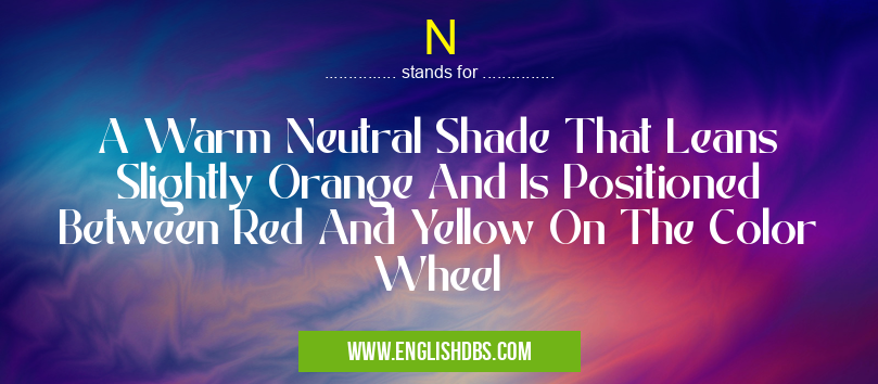 N means A Warm Neutral Shade That Leans Slightly Orange And Is Positioned Between Red And Yellow On The Color Wheel N