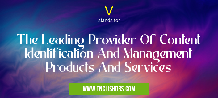 V means The Leading Provider Of Content Identification And Management Products And Services V