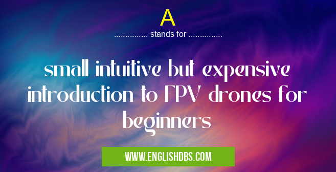 A means small intuitive but expensive introduction to FPV drones for beginners A