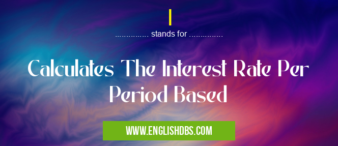 I means Calculates The Interest Rate Per Period Based I