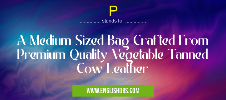 P means A Medium Sized Bag Crafted From Premium Quality Vegetable Tanned Cow Leather P