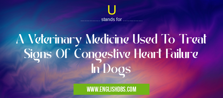 U means A Veterinary Medicine Used To Treat Signs Of Congestive Heart Failure In Dogs U
