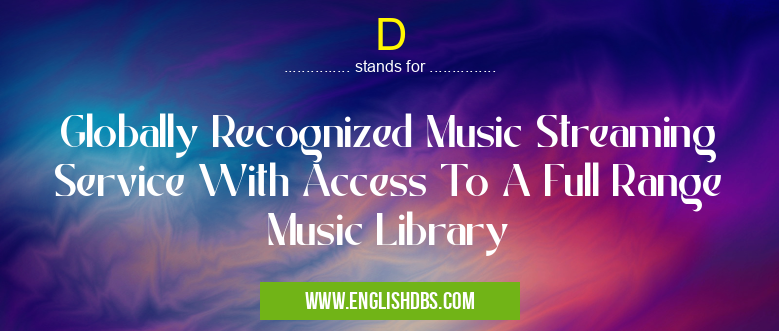 D means Globally Recognized Music Streaming Service With Access To A Full Range Music Library D