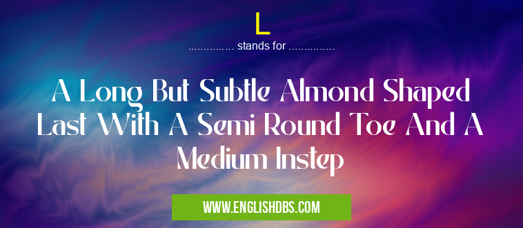 L means A Long But Subtle Almond Shaped Last With A Semi Round Toe And A Medium Instep L