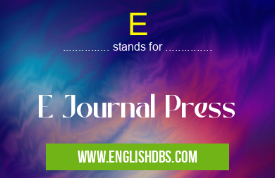 E means E Journal Press E