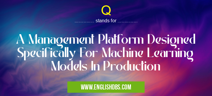 Q means A Management Platform Designed Specifically For Machine Learning Models In Production Q