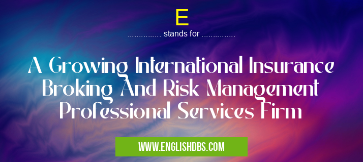 E means A Growing International Insurance Broking And Risk Management Professional Services Firm E