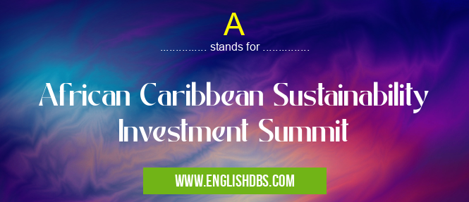 A means African Caribbean Sustainability Investment Summit A