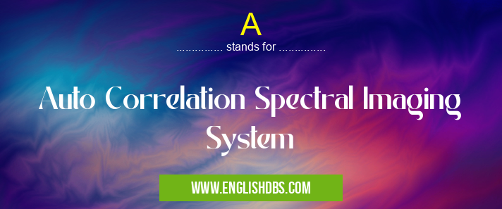 A means Auto Correlation Spectral Imaging System A