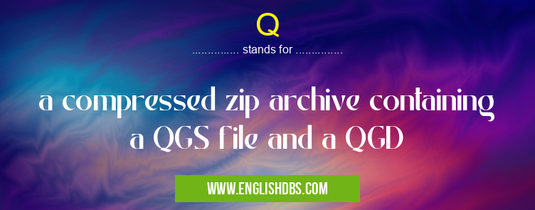 Q means a compressed zip archive containing a QGS file and a QGD Q