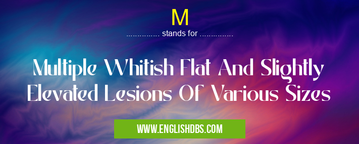 M means Multiple Whitish Flat And Slightly Elevated Lesions Of Various Sizes M