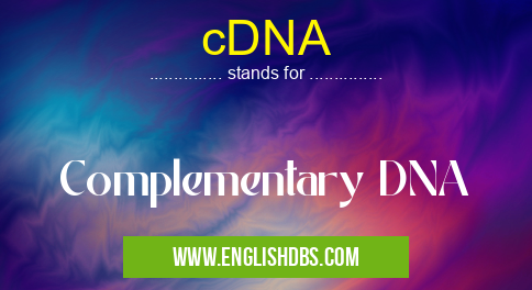 cDNA means Complementary DNA cDNA