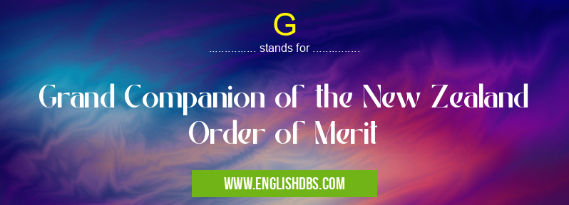 G means Grand Companion of the New Zealand Order of Merit G