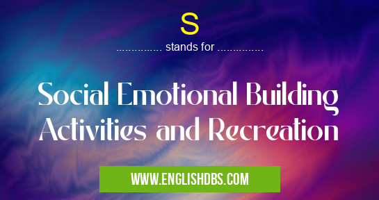 S means Social Emotional Building Activities and Recreation S