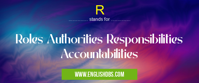 R means Roles Authorities Responsibilities Accountabilities R