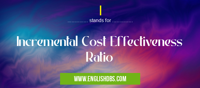 I means Incremental Cost Effectiveness Ratio I