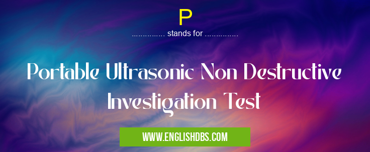P means Portable Ultrasonic Non Destructive Investigation Test P