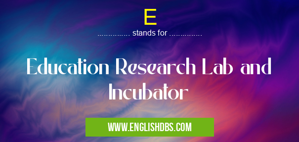 E means Education Research Lab and Incubator E