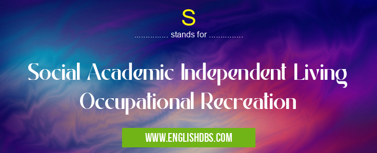 S means Social Academic Independent Living Occupational Recreation S