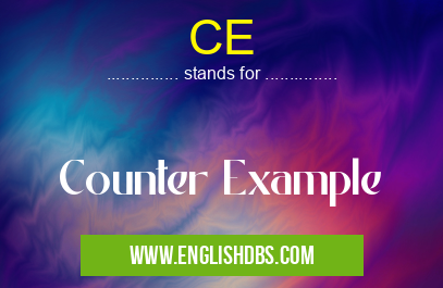 CE means Counter Example CE