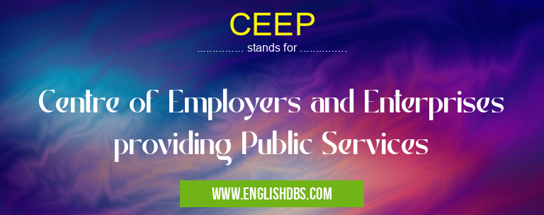 CEEP means Centre of Employers and Enterprises providing Public Services CEEP