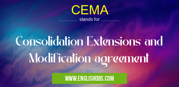 CEMA means Consolidation Extensions and Modification agreement CEMA