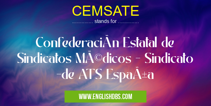 CEMSATE means Confederación Estatal de Sindicatos Médicos - Sindicato -de ATS España CEMSATE