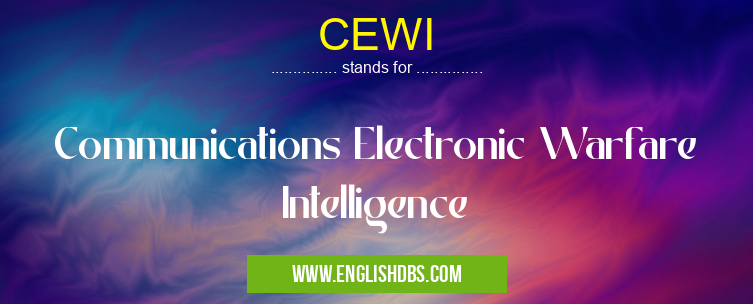 CEWI means Communications Electronic Warfare Intelligence CEWI