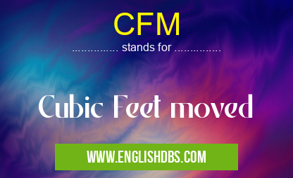 CFM means Cubic Feet moved CFM
