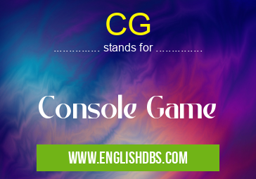 CG means Console Game CG