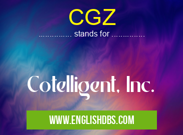 CGZ means Cotelligent, Inc. CGZ