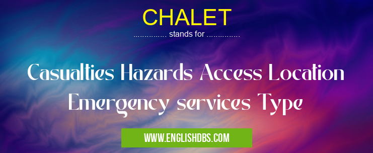 CHALET means Casualties Hazards Access Location Emergency services Type CHALET
