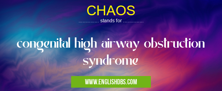 CHAOS means congenital high airway obstruction syndrome CHAOS