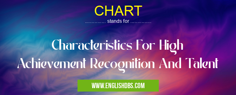 CHART means Characteristics For High Achievement Recognition And Talent CHART