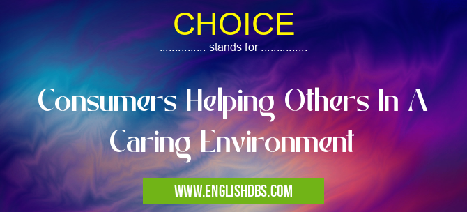 CHOICE means Consumers Helping Others In A Caring Environment CHOICE