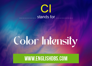 CI means Color Intensity CI