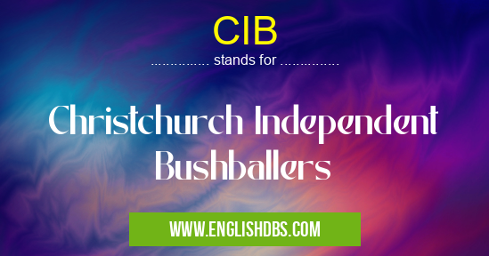 CIB means Christchurch Independent Bushballers CIB