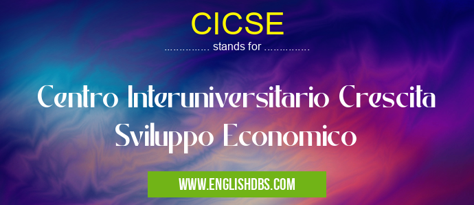 CICSE means Centro Interuniversitario Crescita Sviluppo Economico CICSE