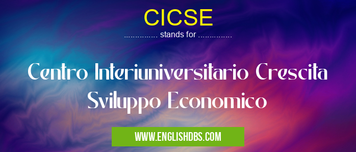 CICSE means Centro Interiuniversitario Crescita Sviluppo Economico CICSE