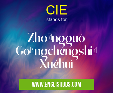 CIE means Zhōngguó Gōngchéngshī Xuéhuì CIE